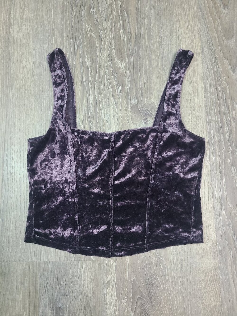 Intimately Free People Dark Purple Crush Away Velvet Tank Top Size Medium M